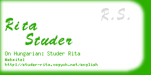 rita studer business card